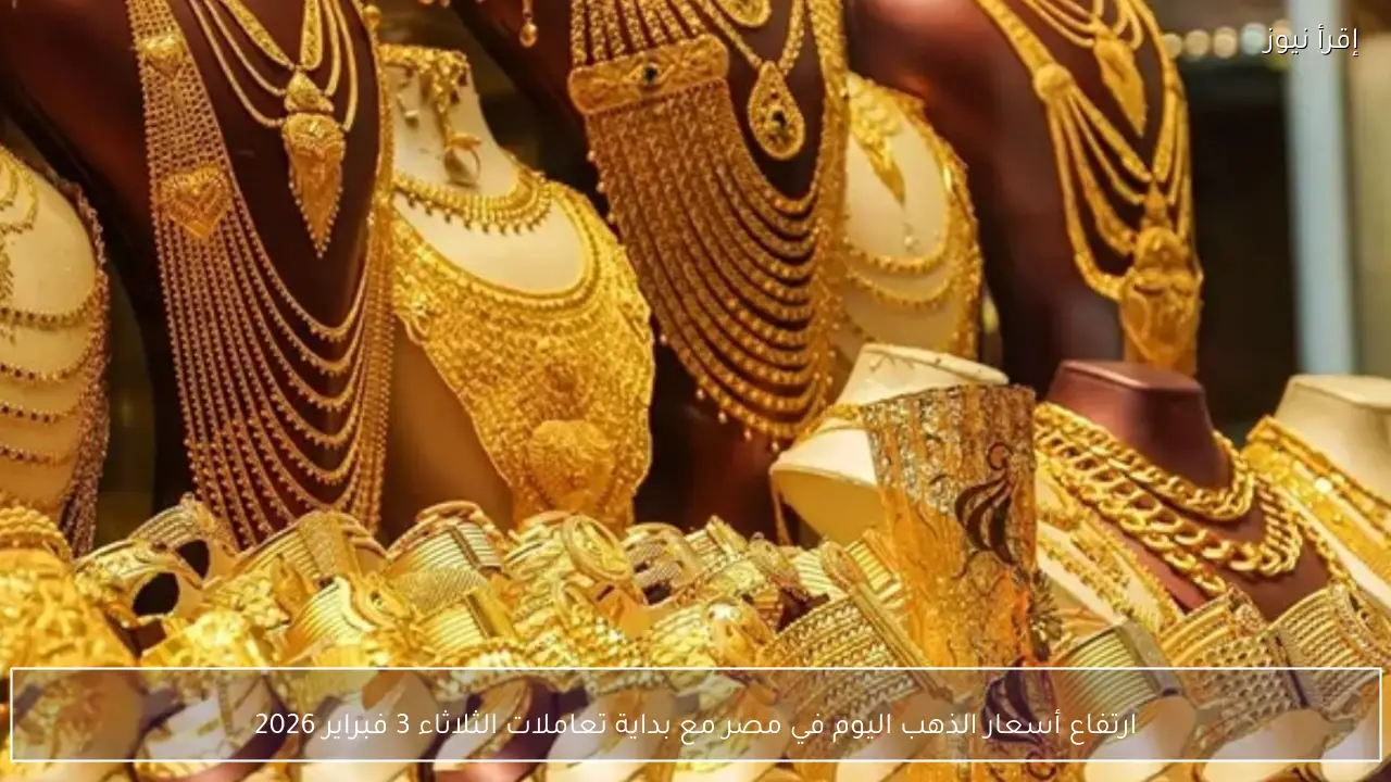 ارتفاع أسعار الذهب اليوم في مصر مع بداية تعاملات الثلاثاء 3 فبراير 2026