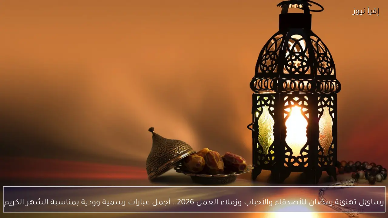 رسائل تهنئة رمضان للأصدقاء والأحباب وزملاء العمل 2026.. أجمل عبارات رسمية وودية بمناسبة الشهر الكريم