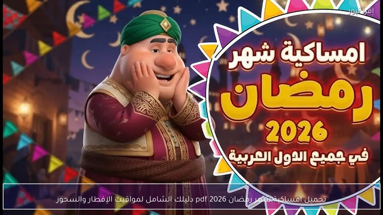 تحميل امساكية شهر رمضان pdf 2026 دليلك الشامل لمواقيت الإفطار والسحور