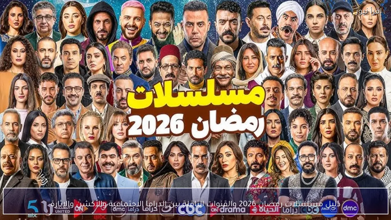 دليل مسلسلات رمضان 2026 والقنوات الناقلة بين الدراما الاجتماعية والأكشن والإثارة