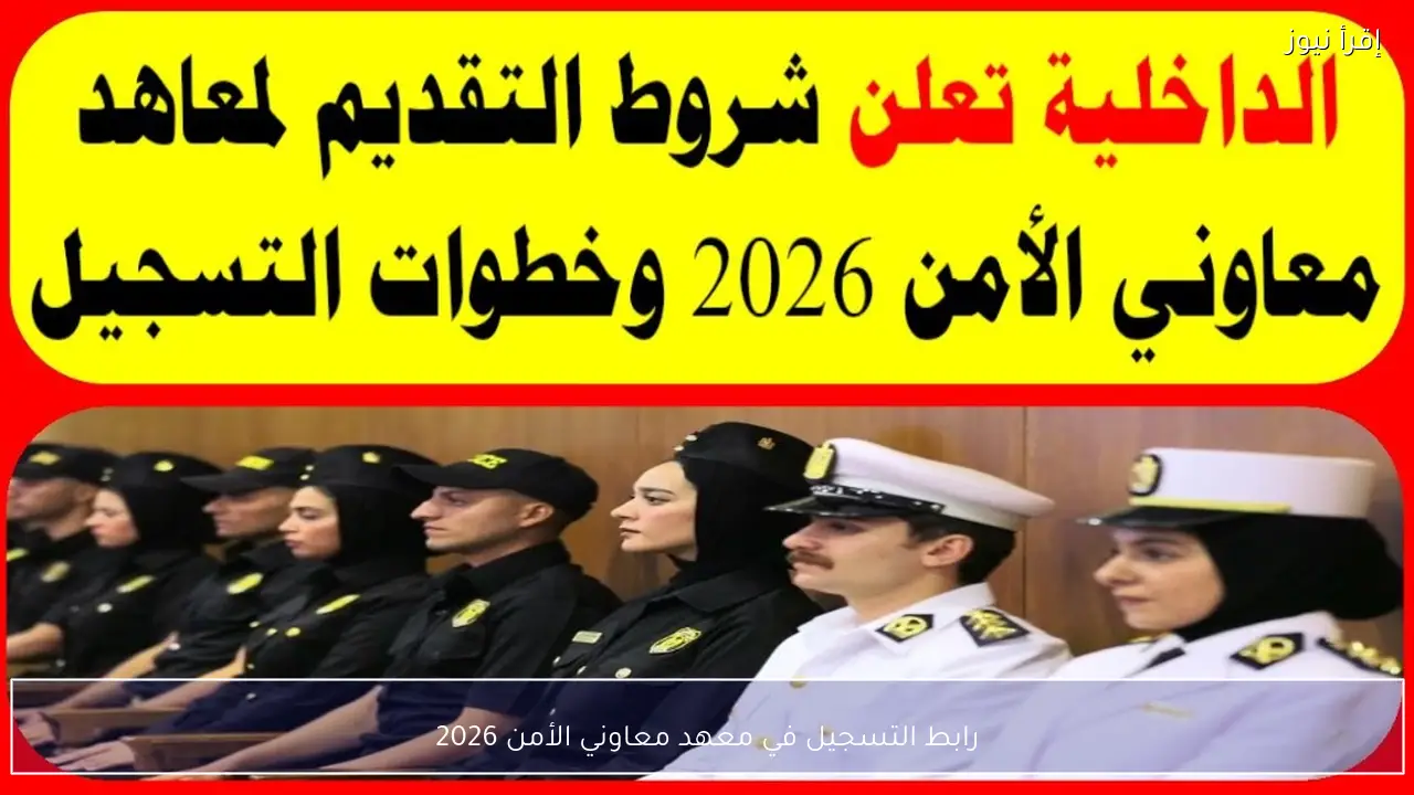 رابط التسجيل في معهد معاوني الأمن 2026 بعد إعلان وزارة الداخلية فتح باب القبول