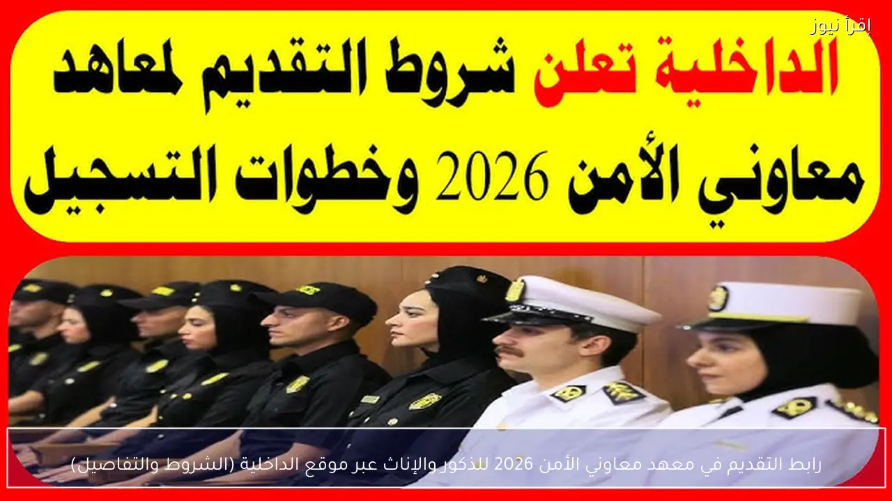 الدفعة 12 .. رابط التقديم في معهد معاوني الأمن 2026 للذكور والإناث عبر موقع الداخلية (الشروط والتفاصيل)