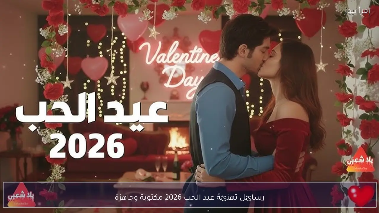 رسائل وعبارات تهنئة عيد الحب 2026 مكتوبة وجاهزة