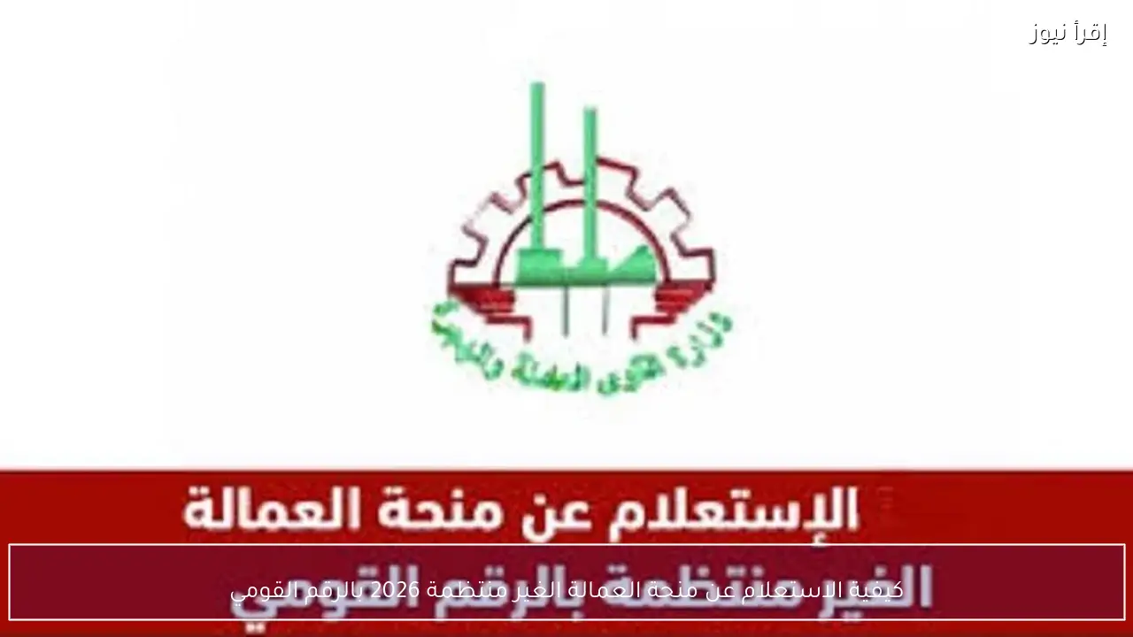 كيفية الاستعلام عن منحة العمالة الغير منتظمة 2026 بالرقم القومي www.manpower.gov.eg