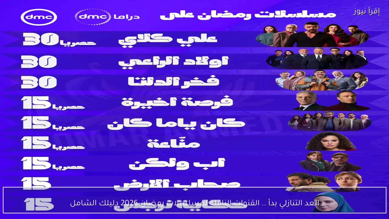 العد التنازلي بدأ .. القنوات الناقلة لمسلسلات رمضان 2026 دليلك الشامل